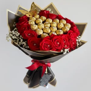 Bouquet en forma de corazón