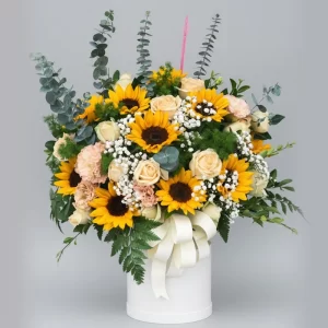 BOMBON DE ROSAS, CLAVELES Y GIRASOLES