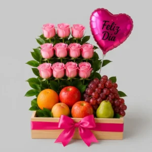 BANDEJA ROSAS Y FRUTAS PINK