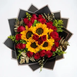 BUCHON DE ROSAS Y GIRASOLES