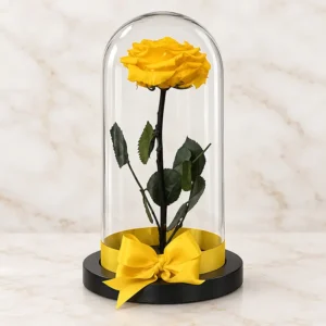 Rosa preservada amarilla